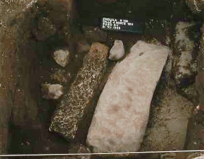 Capstones covering crypt
