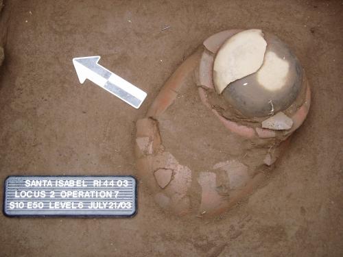 Locus II burial urn in situ
